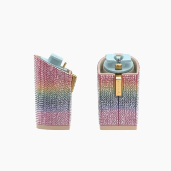 Pashion Footwear Block Heel Kit 4" Rainbow Rhinestone Size 9-11 - Picture 2 of 2